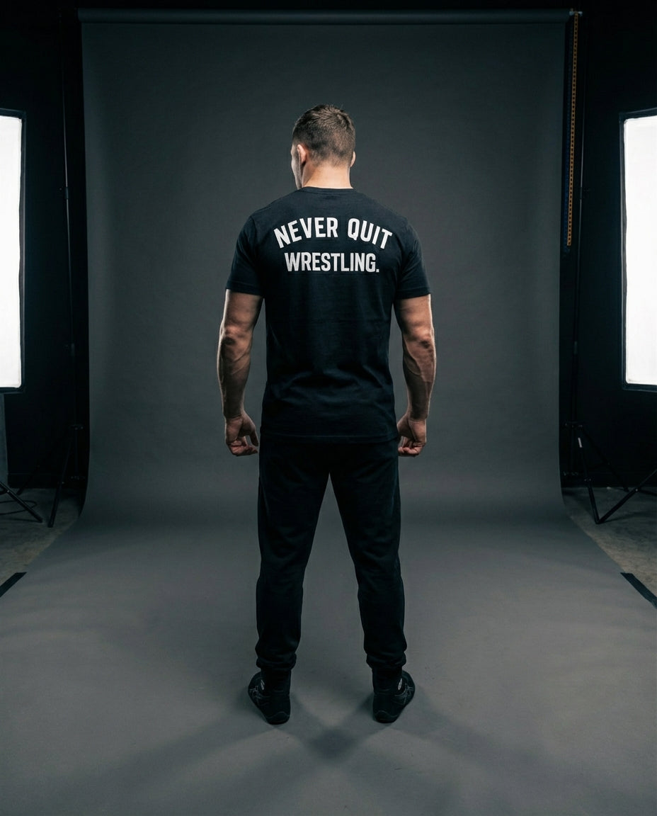 NEVER QUIT WRESTLING T-SHIRT | BLACK