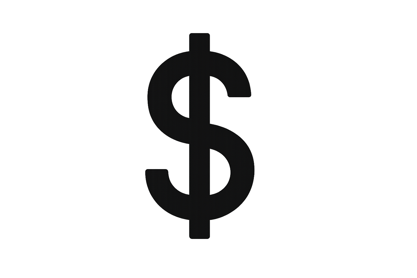 make a dollar sign icon in black and white with transparent background